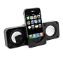 Black Portable Folding Stereo Speaker for AT&T Apple IPhone 3Gs 3rd Generation Smartphone