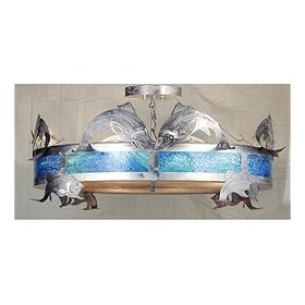 Meyda Tiffany - 68166 - 65.5"W Leaping Trout Semi-Flushmount