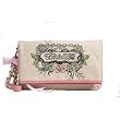 Coach Limited Edition Tattoo Foldover Clutch Bag Purse 42671 Natural Pink