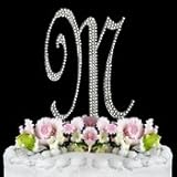 Swarovski Crystal Monogram Wedding Cake Topper Letter M