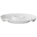 Earthenware 3-Section Tray - White