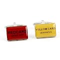 Harvey Makin Yellow & Red Football Cards Cufflinks