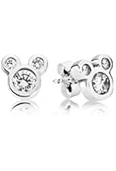 Pandora 290577CZ Disney, Dazzling Mickey Earrings with Clear Cubic Zirconias