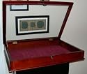 Wooden Display Case ~ Collectors Cabinet w/ Lock Mahogany