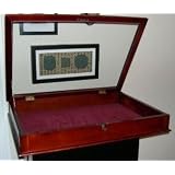 Wooden Display Case ~ Collectors Cabinet w/ Lock Mahogany
