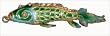 Green Koi Goldfish Cloisonne Pendant Charm - Flexible Jointed Enameled, Vintage