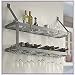 Rogar Hammered Steel and Chrome Two-Level Wine Rack 35-in.