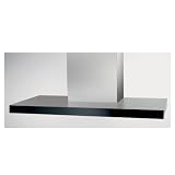 Dunstabzugshaube 90 cm Edelstahl mit schwarzer Glasfront Wandhaube Abzugshaube