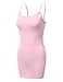 JJ Perfection Women's Adjustable Spaghetti Strap Solid Cami Tunic Tank Top