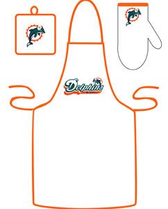 Caseys Distributing 9960603096 Miami Dolphins Grilling Apron Set