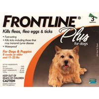 Frontline Plus for Dogs - 3 count - Dogs up to 22 lbs