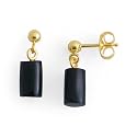 Black Coral Earrings in 14K Yellow Gold