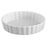 HIC Porcelain 9-3 4-by-1-1 2-Inch Round Quiche Dish