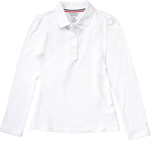 French Toast School Uniform Girls Long Sleeve Stretch Pique Polo