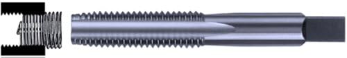 North American Tool 17795 HSS Screw Thread Insert Tap, Uncoated Bright Finish, Bottom Chamfer, #4-40 NC Thread Size, 1.88" Length, H1 Limit/3B Class
