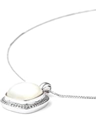 14.00 ct. t.w. Genuine White Moonstone and White Topaz Sterling Silver Pendant