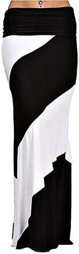 ColorMC Women's Bamboo Tie-Dye Maxi Skirt 2XL Colorblockwhite