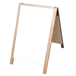 NEOPlex 22\” x 28\” Hardwood Sidewalk Sandwich Board A-frame Sign With Dry Erase Surfaces – Dark Walnut Stain Finish