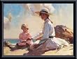 Art Poster Metal Framed Print - Summer on the Beach - Artist: John Richard Townsend- Poster Size: 11 X 14