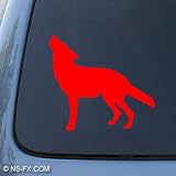 WOLF SILHOUETTE - Howling - Car, Truck, Notebook, Vinyl Decal Sticker #1184 | Vinyl Color: Red
