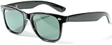 Wayfarer Style Sunglasses by Aviator Black & Dark Smoke Lens with Pouch by