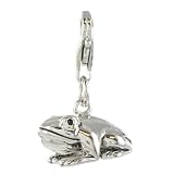 Oscaro Charms 925 Sterling Silver Frog Clip on Charm for Thomas Sabo style bracelets and necklaces