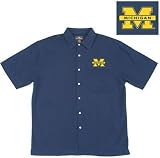 NCAA Michigan Wolverines Collegiate Prevail Navy Men's Button Down Polo Shirt