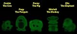 Glow In The Dark ZOO MANIA 1 Set of 5 Rare Mystery Squishies
