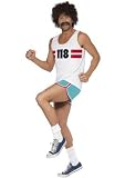 New Male Blue And Red Runner Fancy Dress Costume Size M