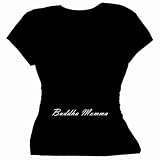 Flirty Diva Tees Woman's SoftStyle T-Shirt-Buddha Momma-Black-White