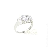 STUDIO 925: *CLASSIC 3-STONE WHITE DIAMOND 3.5CT CZ ANNIVERSARY RING*