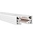 WAC Lighting H Track 2FT Single Circuit Field Cuttable 120V Track for H Style 3-Wire Track Fixtures with 2 Endcaps in White