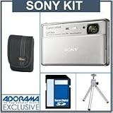 Sony Cyber-Shot DSC-TX100 Digital Camera Kit - Silver - with 4GB SD Memory Card Camera Case, Table Top Tripod
