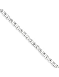 Genuine .925 Sterling Silver Diamond Bracelet 5.7 Grams . 100% Satisfaction Guaranteed.