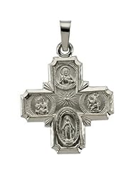 4-Way Cross Medal 14K White Gold 18.00X18.00 mm