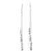 Glamorous Triple Strand Rhinestone Drop Fashion Earrings, 5 1/4 Inches Long. Super-Sexy!