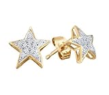 Diamond Star Stud Earring 10k White Yellow Gold (0.05 Carat)