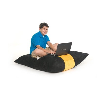 Jaxx Pillow Lounger Jr Beanbag Chair Color: Black and Lemon