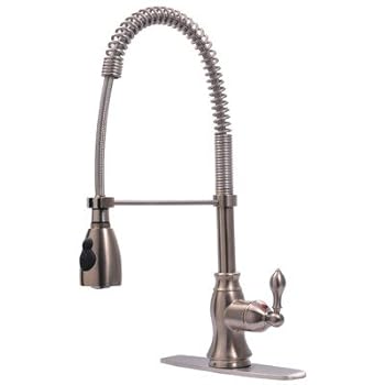 Ultra UF12203 Single Handle Stainless Steel Kitchen Faucet with Pull-Down Spout