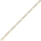 9ct Rhodium-plated 3+1 Pav# Look Figaro Anklet 10in/25cm