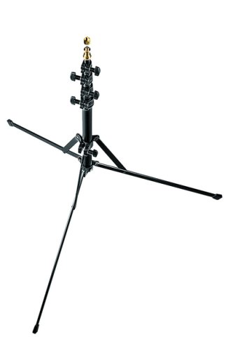 Manfrotto 001B 6 Feet Nano Stand with Retractable Legs 5/8 Inch Stud and 015 Top   Replaces 3373 (Black)