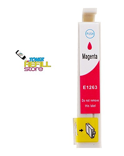 Compatible Epson T126320 Magenta Replacement Ink Cartridge for the Epson: WorkForce WF-3520, WorkForce WF-3530, WorkForce WF-3540, WorkForce WF-7010, WorkForce WF-7510, WorkForce WF-7520, WorkForce 60, WorkForce 435, WorkForce 520, WorkForce 545, WorkForce 630, WorkForce 633, WorkForce 635, WorkForce 645, WorkForce 840, WorkForce 845, Stylus NX330, Stylus NX430. Page Yield: 480 pages at 5% page coverage. (1 Magenta) by Toner Refill Store.