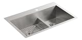 KOHLER K-3839-1-NA Vault Smart Divide Offset Sink