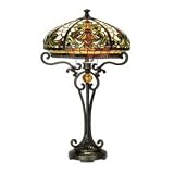 Exquisite Tiffany style Stained Glass Table Lamp with 2 Lights