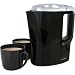 Lloytron Travel Kettle 0.9 Ltr + 2 Mugs Black & Silver