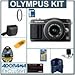 Olympus E-PM2 Mirrorless Digital Camera with 14-42mm f/3.5 II Lens, Black - Bundle - with 32GB SDHC Memory Card, Carry Case, Cleaning Kit, 6' HDMI Cable, LCD Screen Protector, USB 2.0 Media Card Reader, 37mm UV Filter, Memory Card Holder, Class On Demand Black Card
