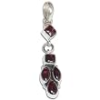 Handcrafted Silver Jewelry Locket Pendant with Chain Garnet Gemstone 1.75 inches