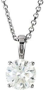 10K White Gold, Mounting, 13.00 Mm, Semi-Polished, 4-Prong Pendant With Solid Bail