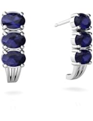 Genuine Sapphire 14kt White Gold Earrings