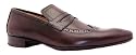 Azor Mens Pellame Anter Brown Slip On Leather Penny Loafer Brogues